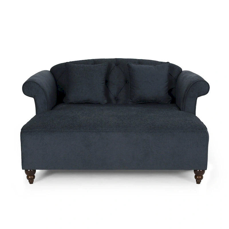 Chaise longue double rembourrée de 66 pouces avec pieds en bouleau