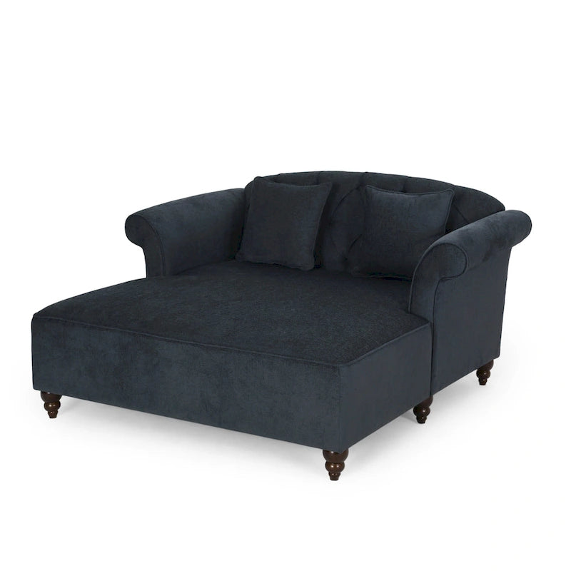 Chaise longue double rembourrée de 66 pouces avec pieds en bouleau