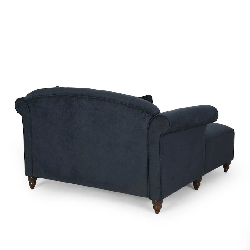 Chaise longue double rembourrée de 66 pouces avec pieds en bouleau