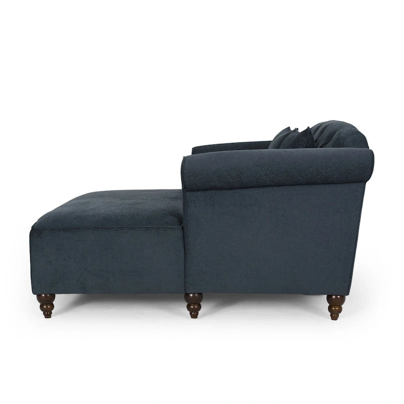 Chaise longue double rembourrée de 66 pouces avec pieds en bouleau