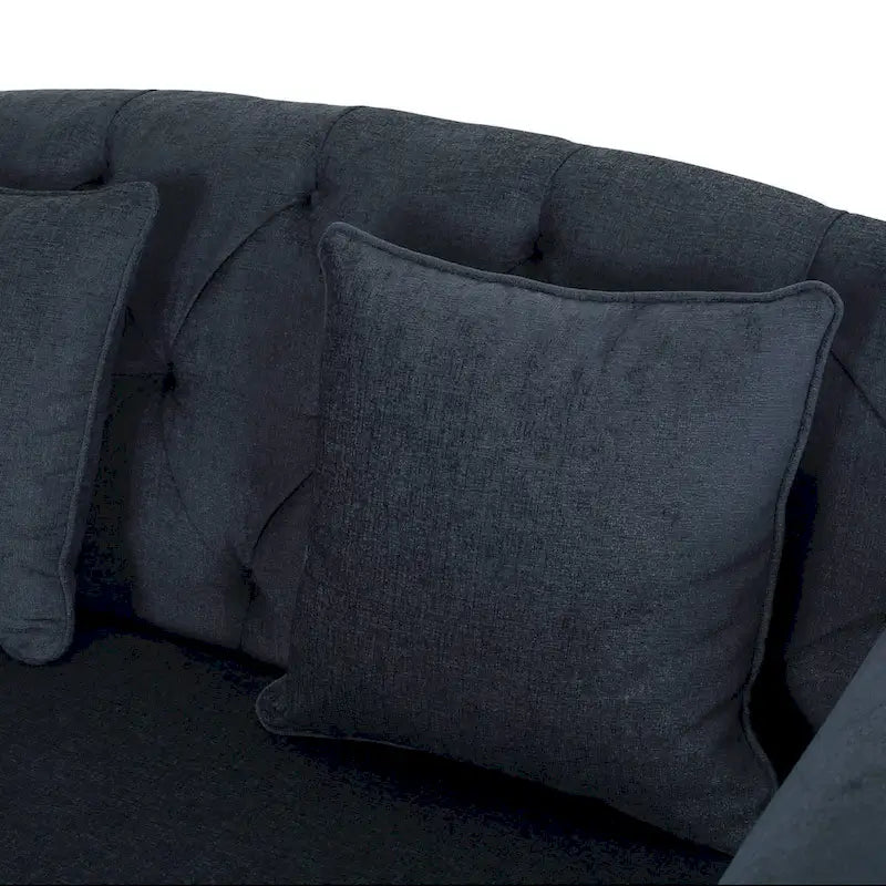 Chaise longue double rembourrée de 66 pouces avec pieds en bouleau
