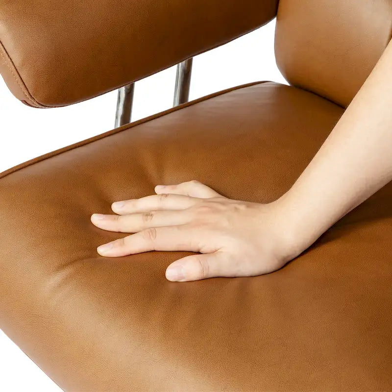 Chaise de bureau ergonomique en similicuir PU, dossier haut pivotant, réglable en hauteur