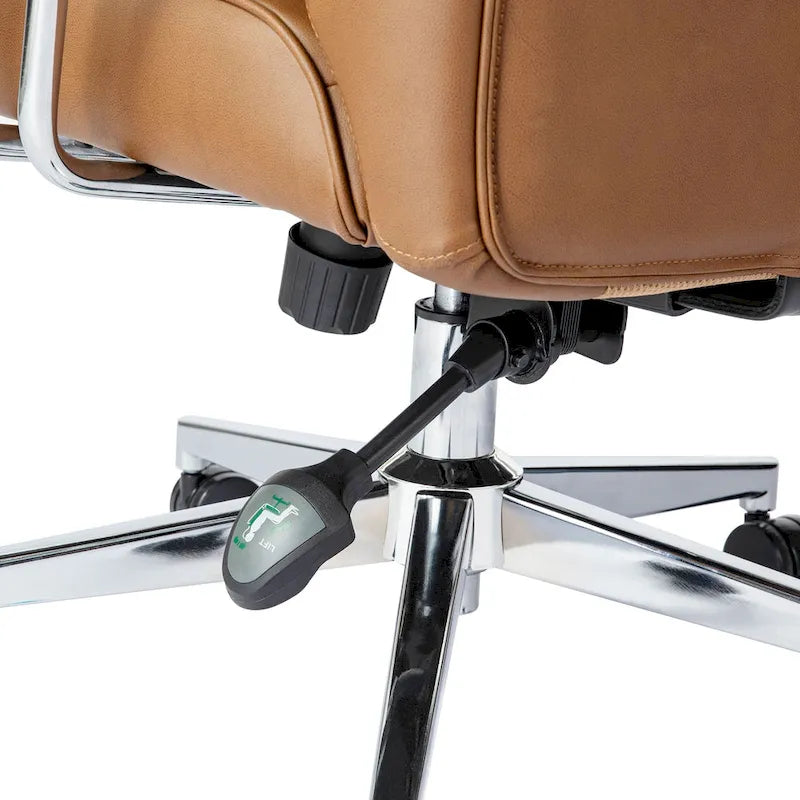 Chaise de bureau ergonomique en similicuir PU, dossier haut pivotant, réglable en hauteur