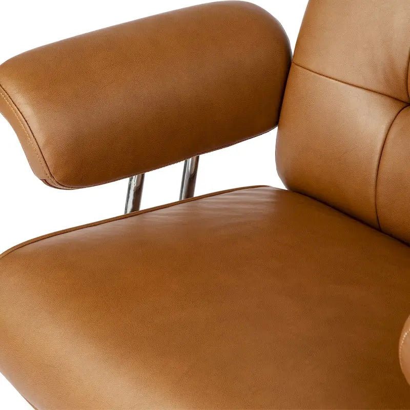 Chaise de bureau ergonomique en similicuir PU, dossier haut pivotant, réglable en hauteur