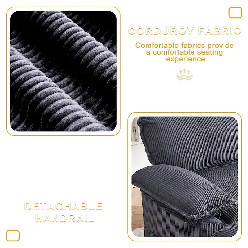 Fauteuil surdimensionné 56,9 W avec repose-pieds, fauteuil de lecture pour chambre à coucher, canapé-lit paresseux, canapé inclinable simple et moderne surdimensionné