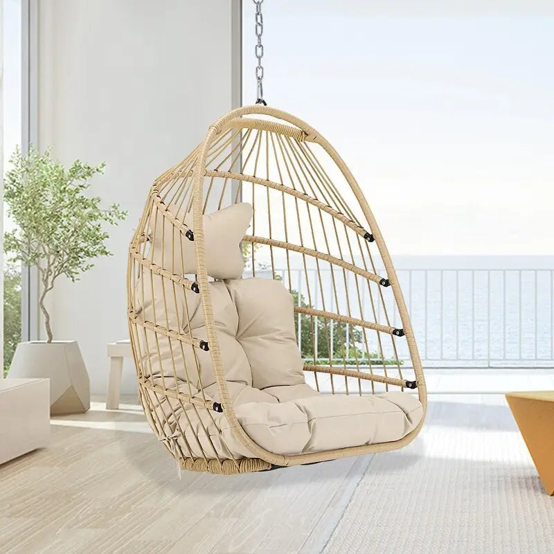 Chaise œuf suspendue de luxe sans support, pour l'intérieur, chaise œuf d'extérieur sans support de 158 kg, chaise balançoire œuf sans support