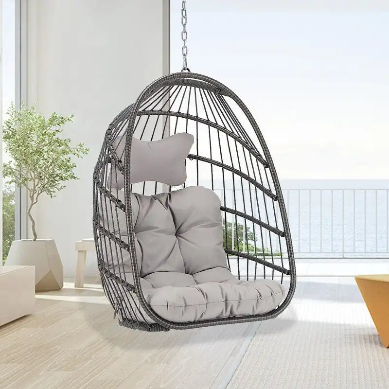 Chaise œuf suspendue de luxe sans support, pour l'intérieur, chaise œuf d'extérieur sans support de 158 kg, chaise balançoire œuf sans support