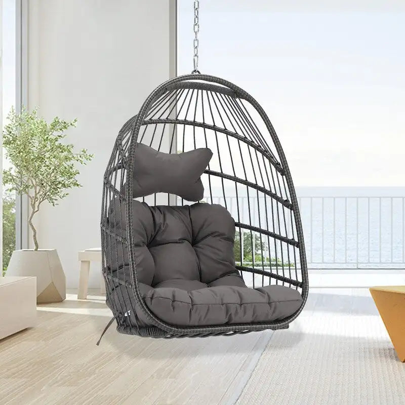 Chaise œuf suspendue de luxe sans support, pour l'intérieur, chaise œuf d'extérieur sans support de 158 kg, chaise balançoire œuf sans support