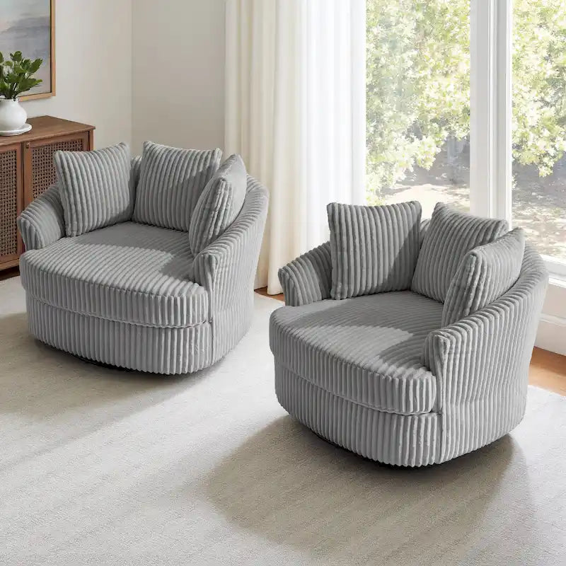 Fauteuil crapaud pivotant déhoussable à accoudoirs encastrés