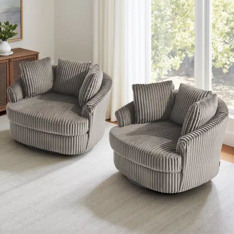 Fauteuil crapaud pivotant déhoussable à accoudoirs encastrés