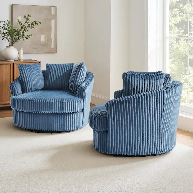 Fauteuil crapaud pivotant déhoussable à accoudoirs encastrés