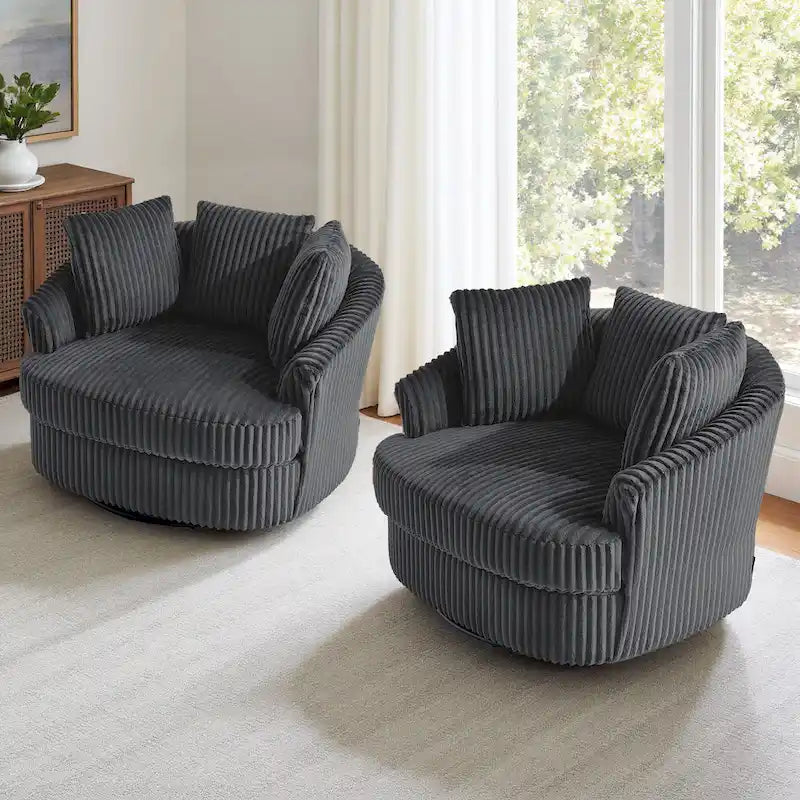 Fauteuil crapaud pivotant déhoussable à accoudoirs encastrés