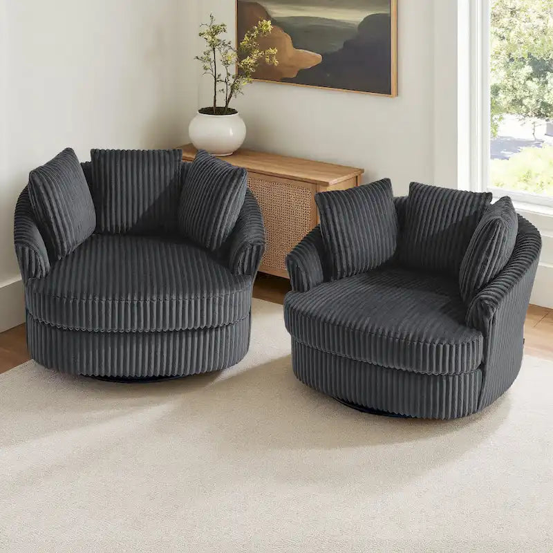 Fauteuil crapaud pivotant déhoussable à accoudoirs encastrés