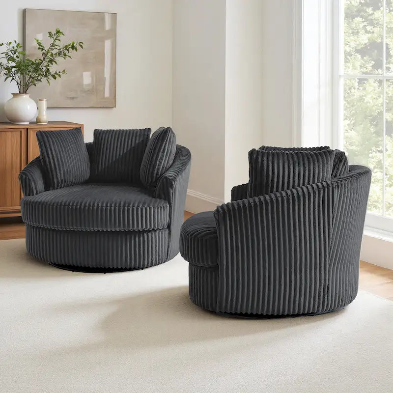 Fauteuil crapaud pivotant déhoussable à accoudoirs encastrés