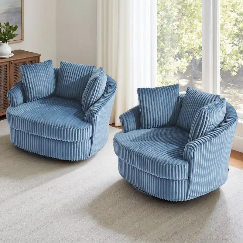 Fauteuil crapaud pivotant déhoussable à accoudoirs encastrés