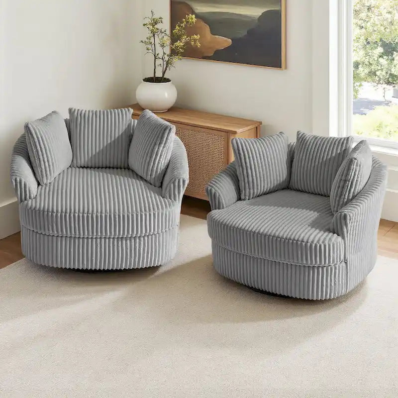 Fauteuil crapaud pivotant déhoussable à accoudoirs encastrés