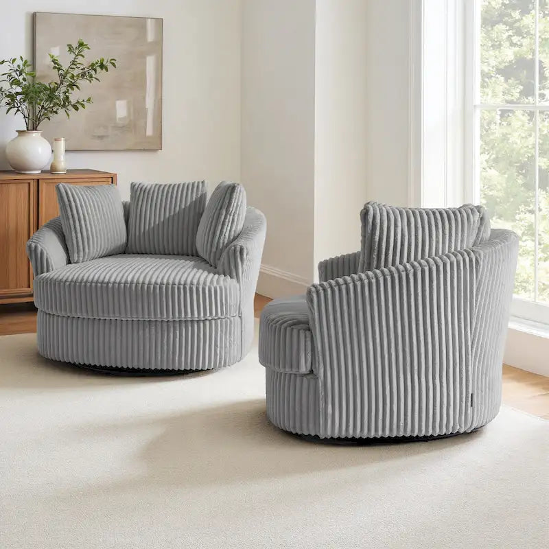 Fauteuil crapaud pivotant déhoussable à accoudoirs encastrés
