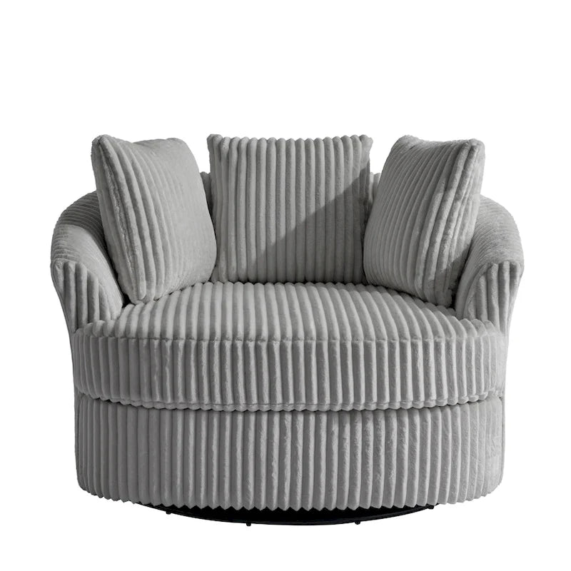 Fauteuil crapaud pivotant déhoussable à accoudoirs encastrés