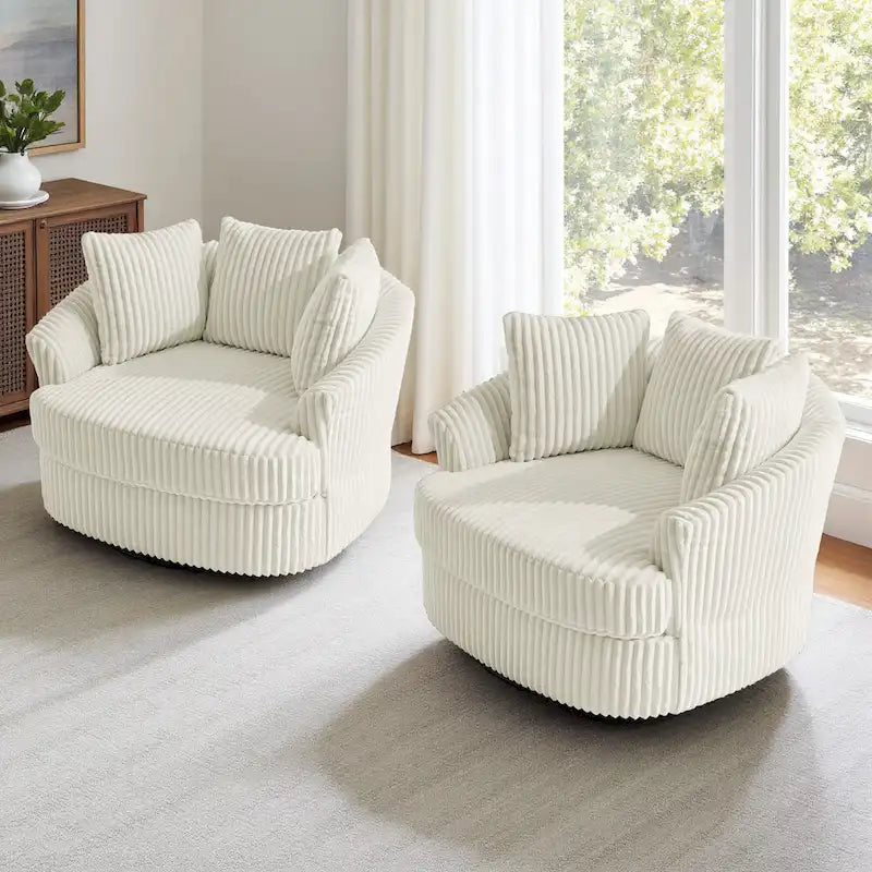 Fauteuil crapaud pivotant déhoussable à accoudoirs encastrés