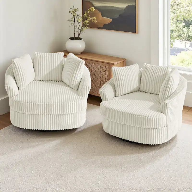 Fauteuil crapaud pivotant déhoussable à accoudoirs encastrés