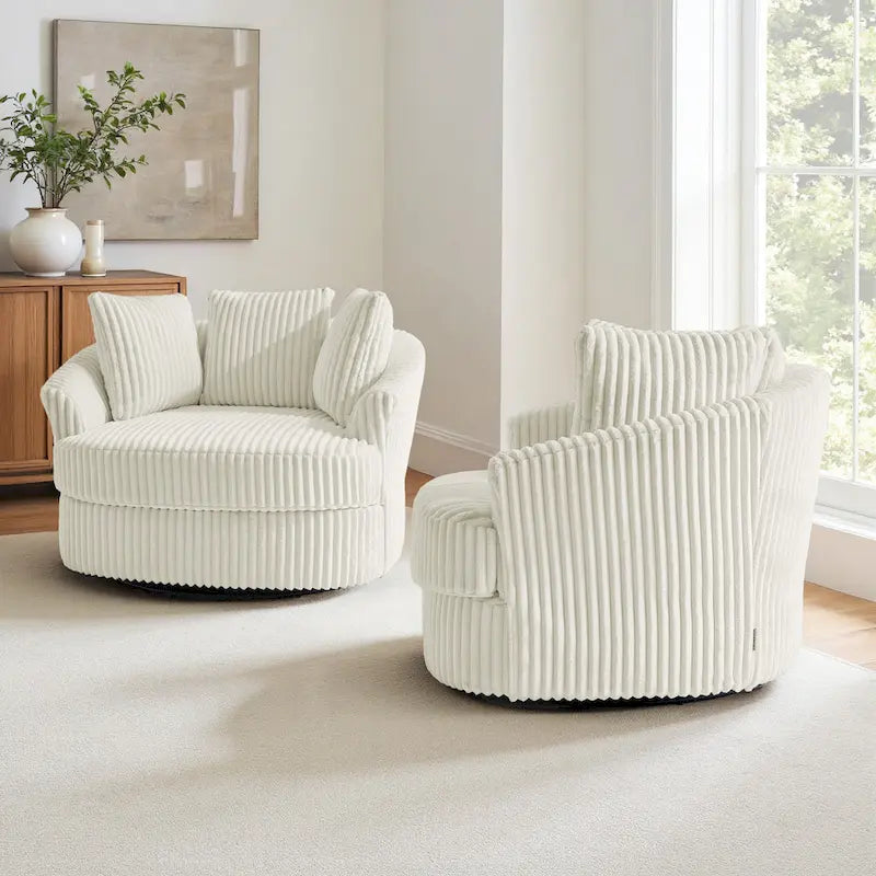 Fauteuil crapaud pivotant déhoussable à accoudoirs encastrés