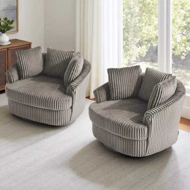 Fauteuil crapaud pivotant déhoussable à accoudoirs encastrés
