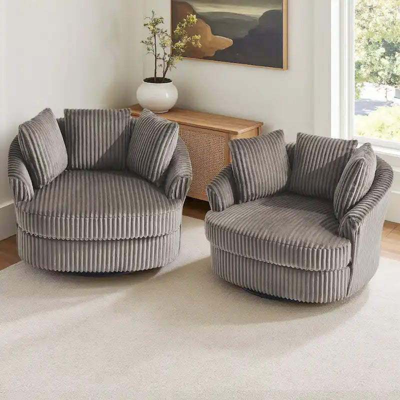 Fauteuil crapaud pivotant déhoussable à accoudoirs encastrés