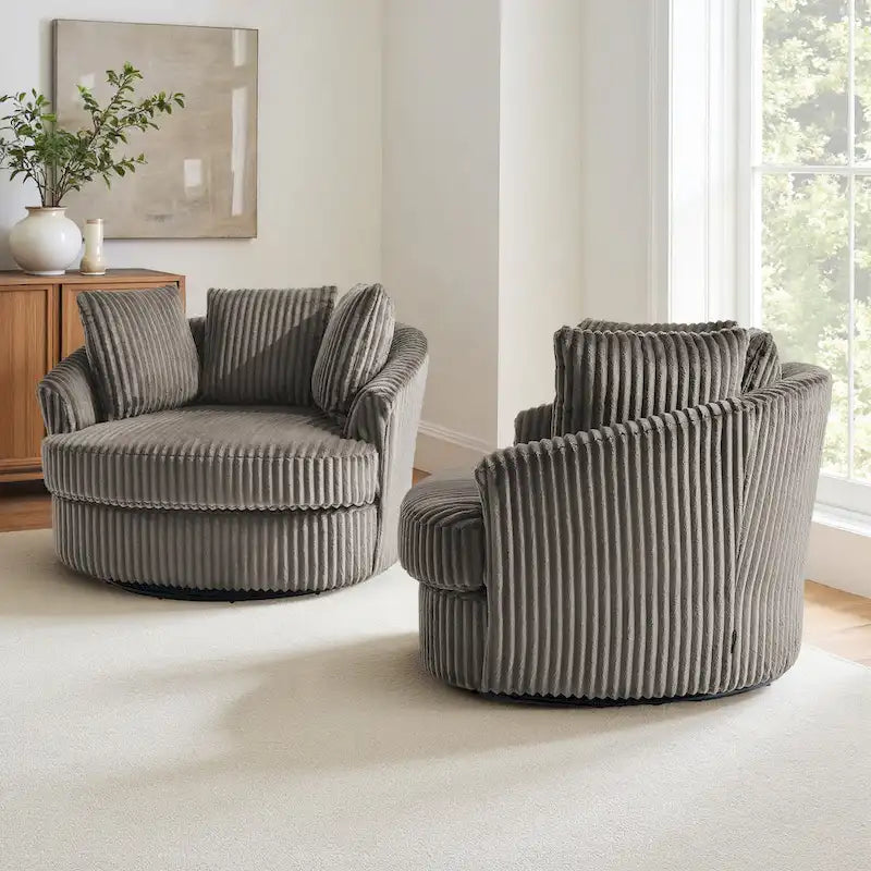 Fauteuil crapaud pivotant déhoussable à accoudoirs encastrés