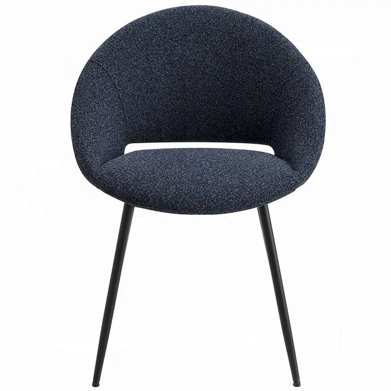 Chaise de salle à manger d'appoint, Boucle noir, Cadre en métal noir élégant
