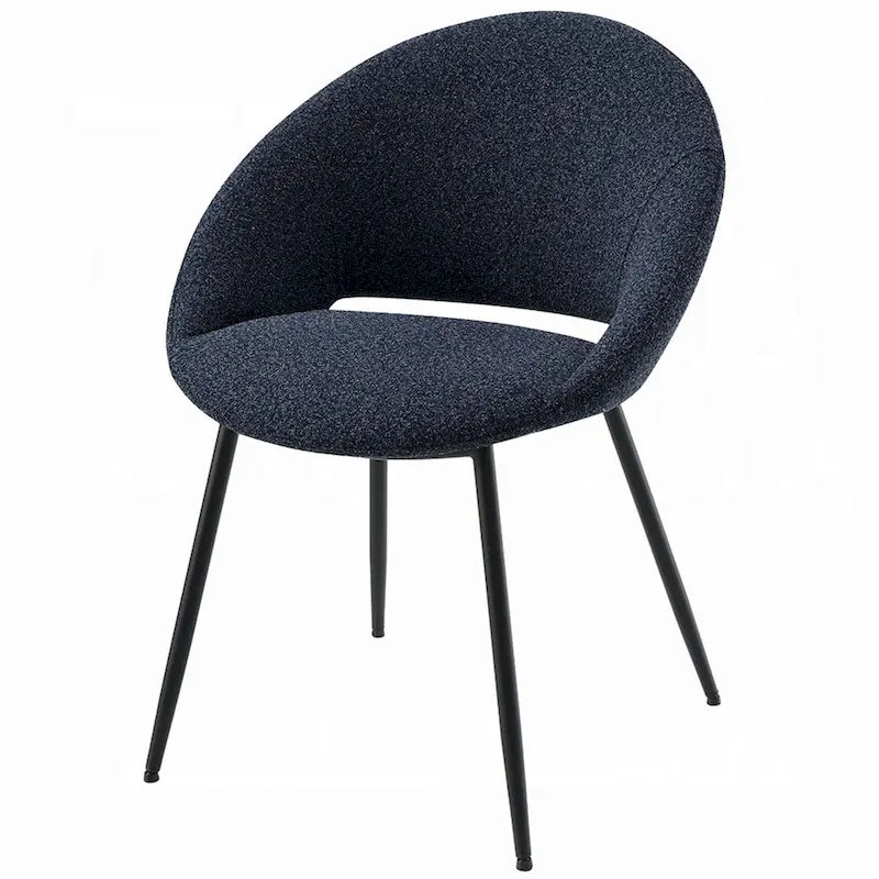Chaise de salle à manger d'appoint, Boucle noir, Cadre en métal noir élégant