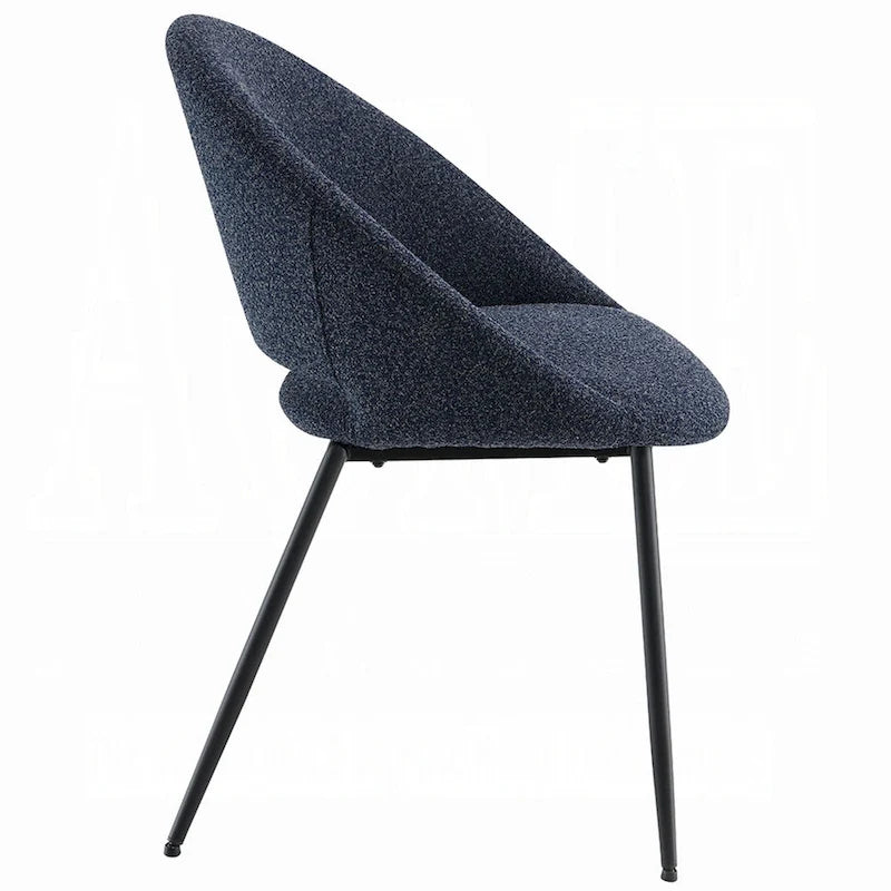 Chaise de salle à manger d'appoint, Boucle noir, Cadre en métal noir élégant
