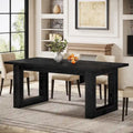 Table à manger de cuisine rectangulaire en bois de style fermier de 63 pouces