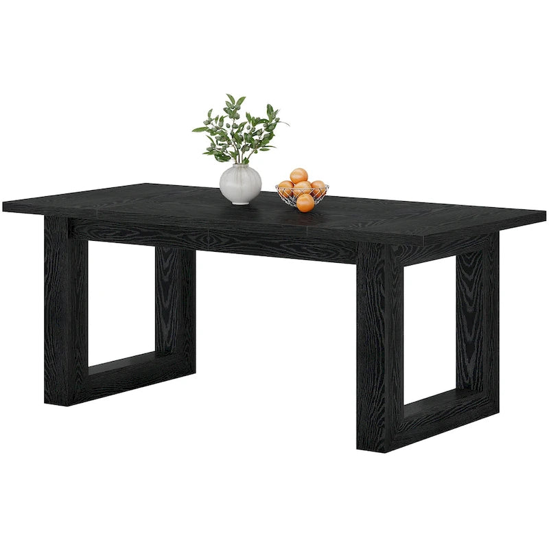 Table à manger de cuisine rectangulaire en bois de style fermier de 63 pouces