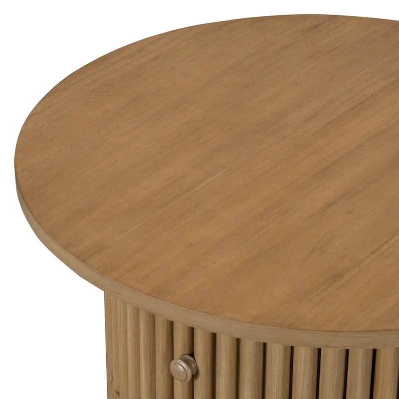 Table basse en MDF de 77,5 cm avec tiroir et base à lattes