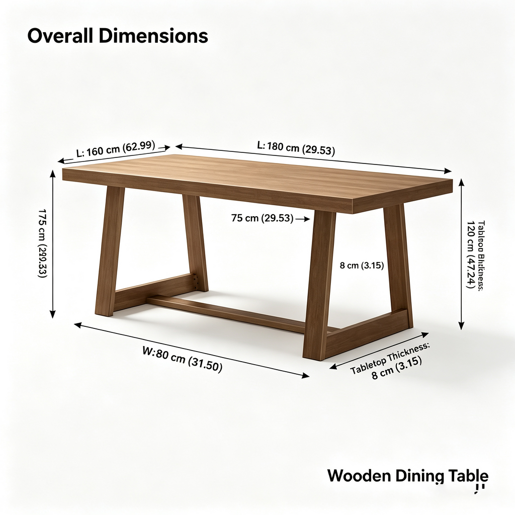 Table de salle à manger classique en bois massif - 72