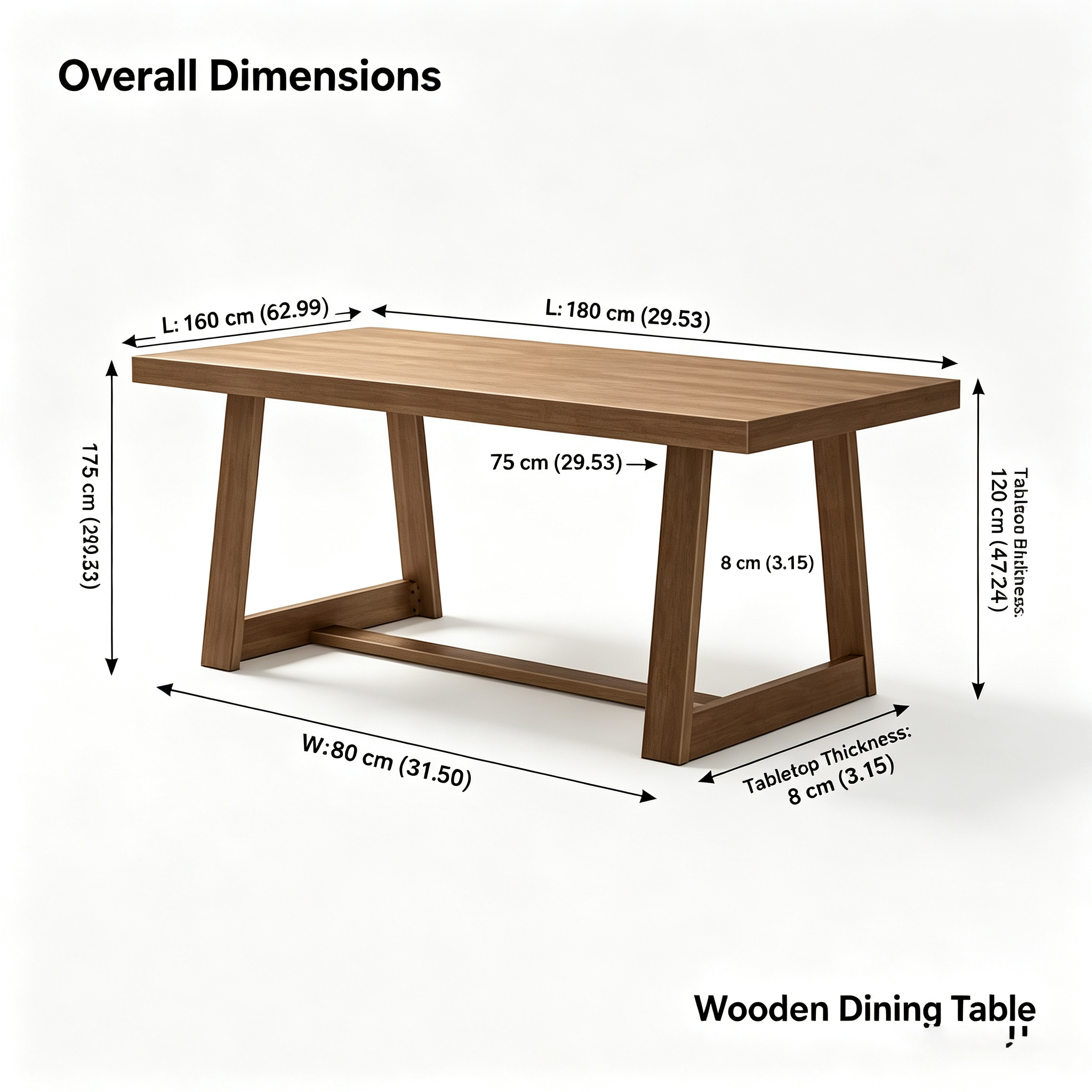 Table de salle à manger classique en bois massif - 72