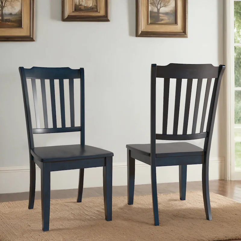 Chaises de salle à manger en bois à lattes