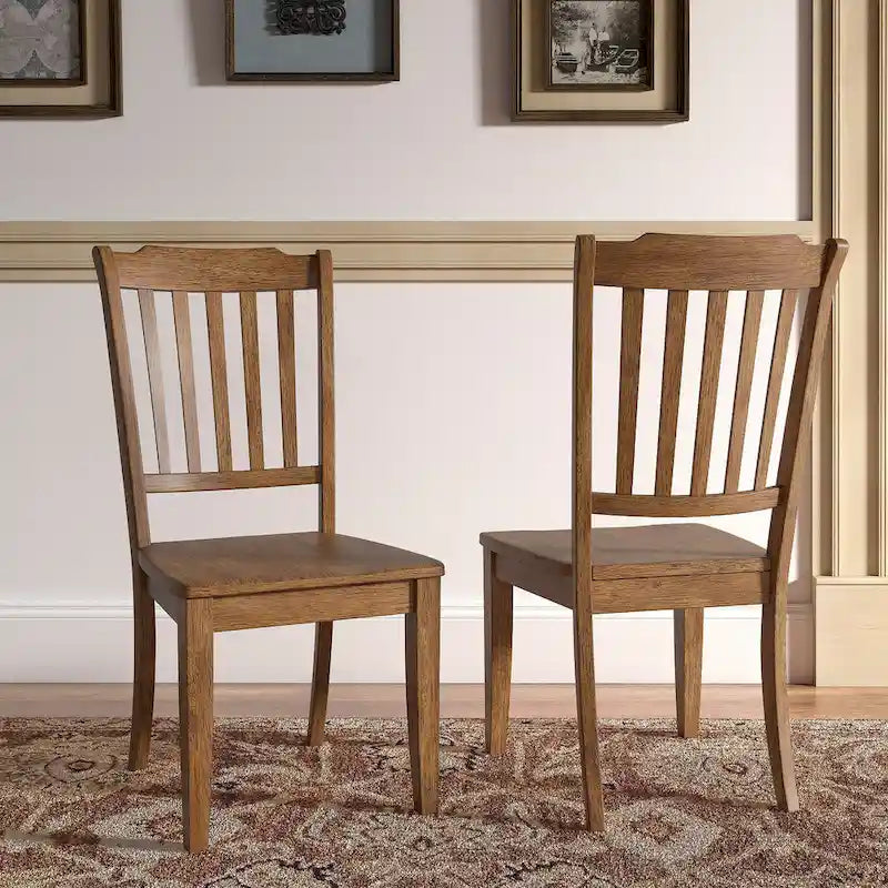 Chaises de salle à manger en bois à lattes