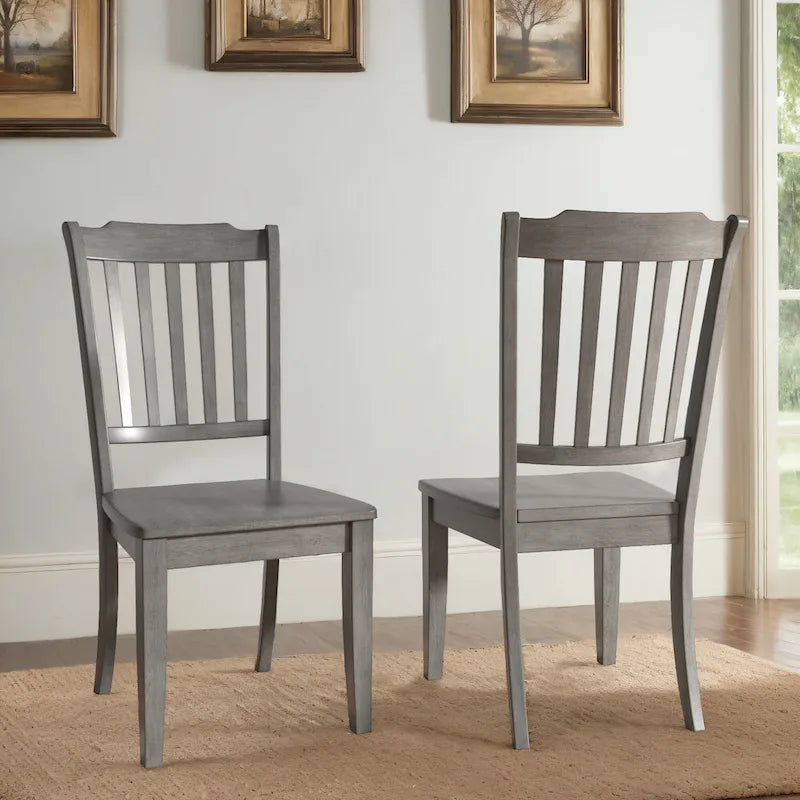 Chaises de salle à manger en bois à lattes