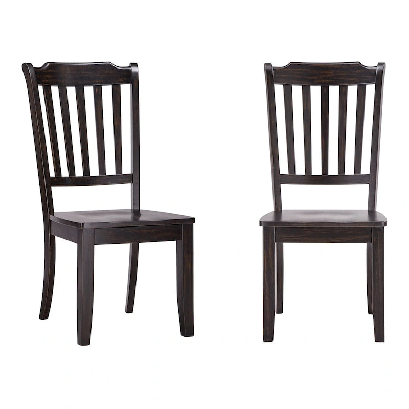 Chaises de salle à manger en bois à lattes