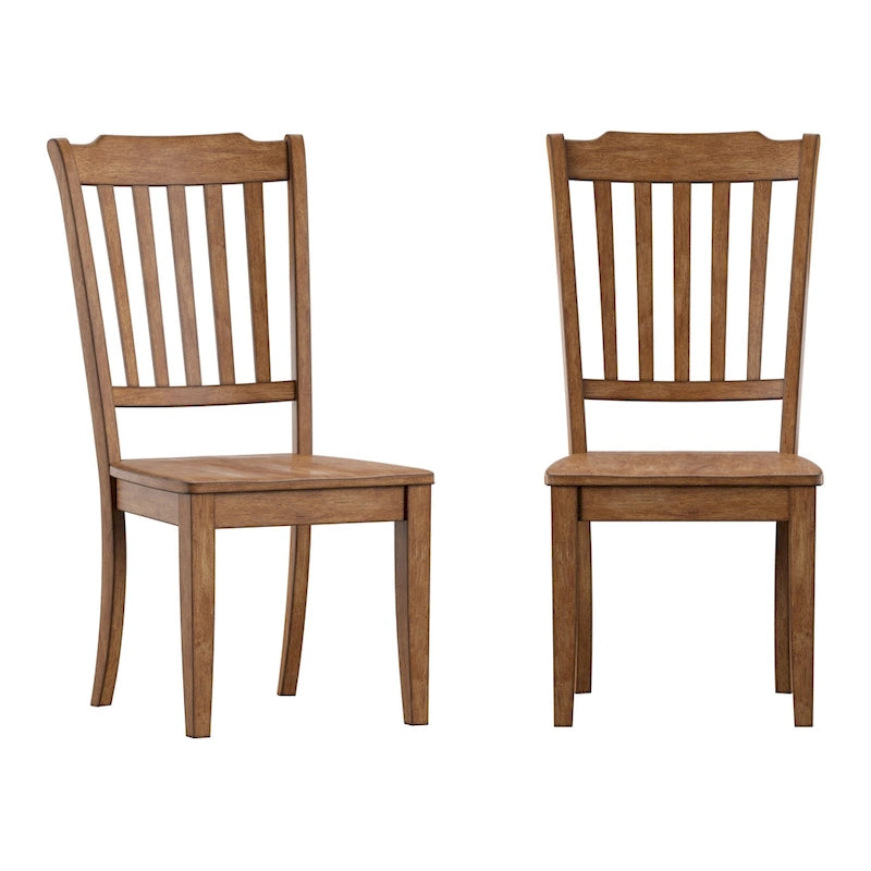 Chaises de salle à manger en bois à lattes