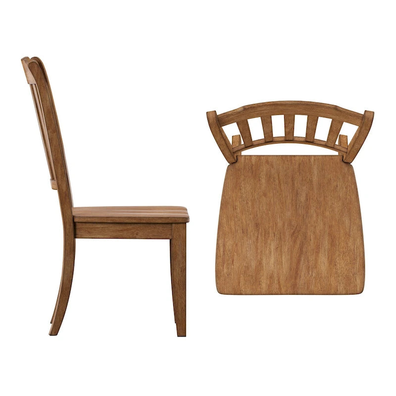 Chaises de salle à manger en bois à lattes
