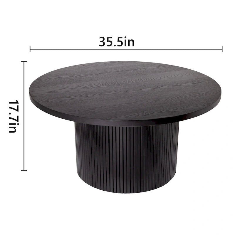 Table basse ronde Table basse sur pied cannelé