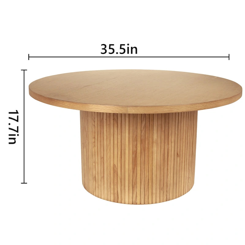 Table basse ronde Table basse sur pied cannelé