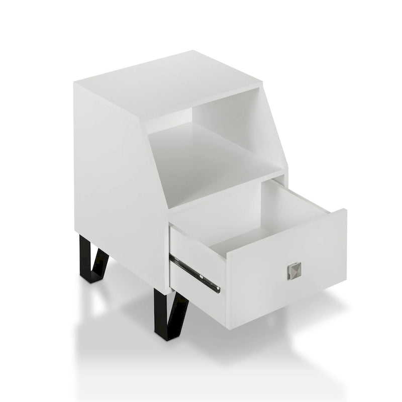 Table d'appoint contemporaine à 1 étagère de 40 cm