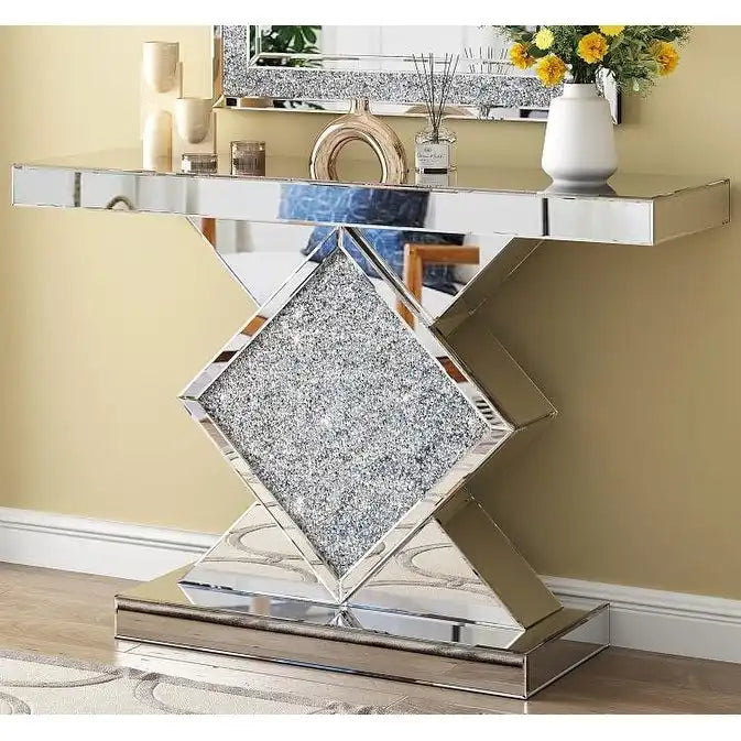 Console moderne avec incrustation de diamants concassés