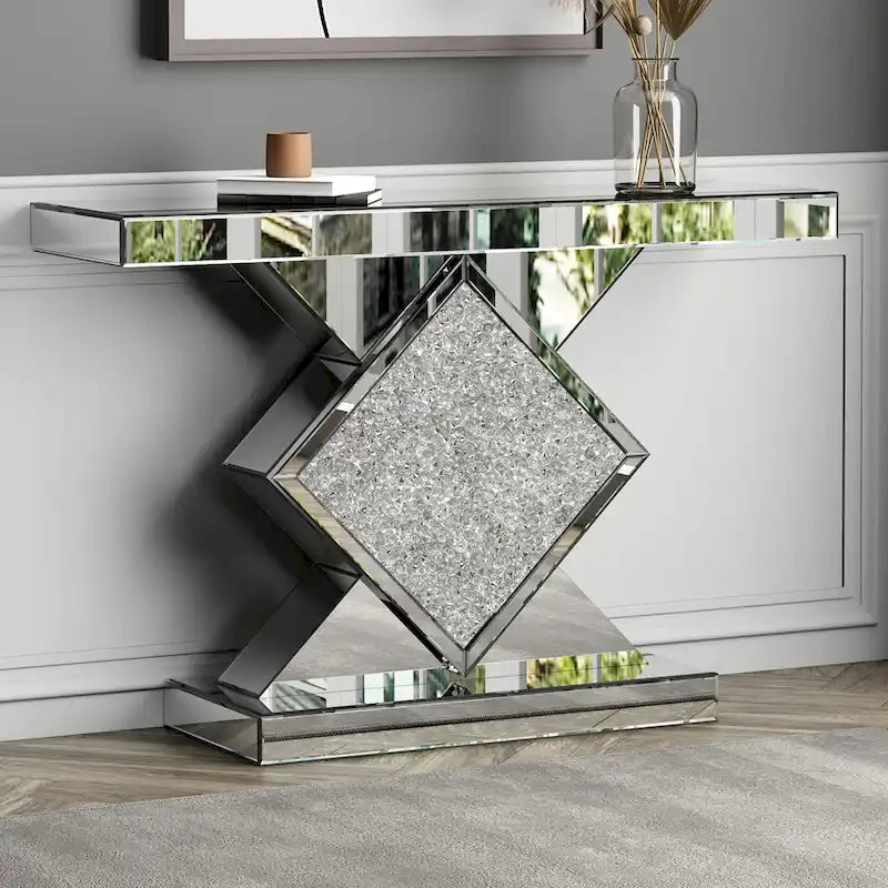 Console moderne avec incrustation de diamants concassés