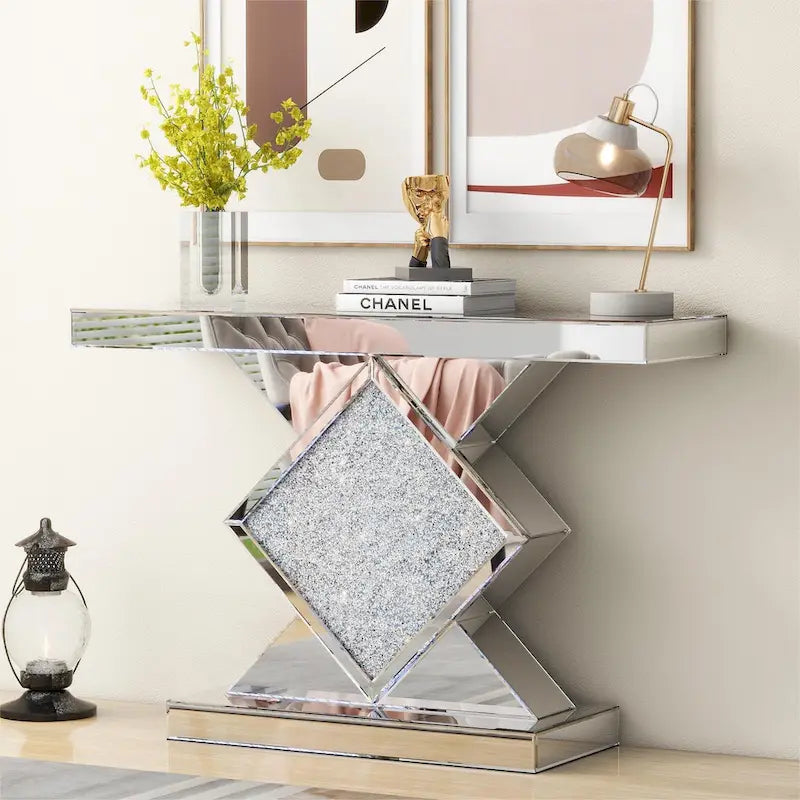 Console moderne avec incrustation de diamants concassés