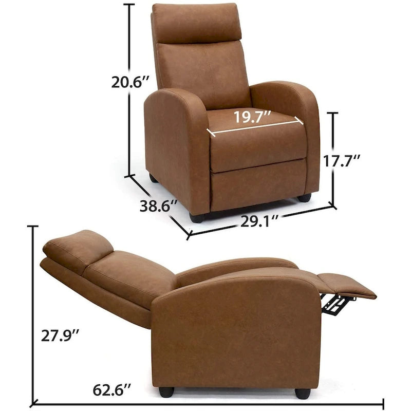 Fauteuil inclinable en cuir PU, inclinable simple pour salon