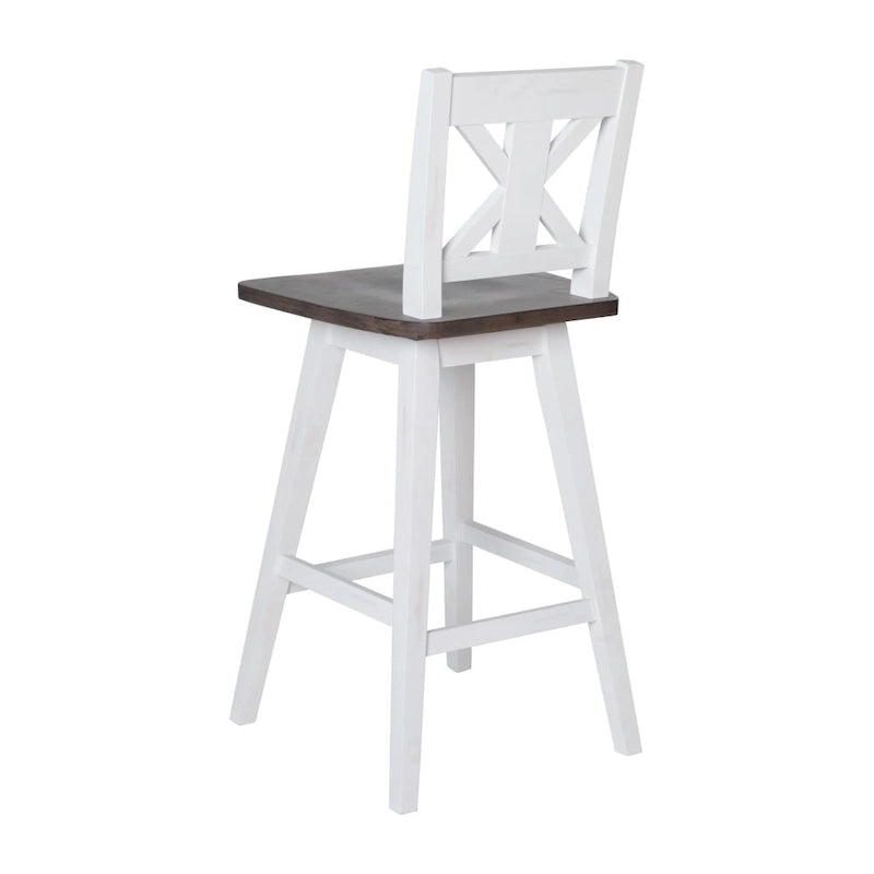 Tabouret de comptoir pivotant en bois de style ferme moderne